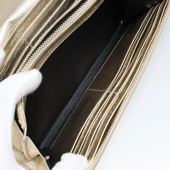 Authentic SAINT LAURENT Leather Gold Tone Wallet bst339-121825 - Picture 10 of 16
